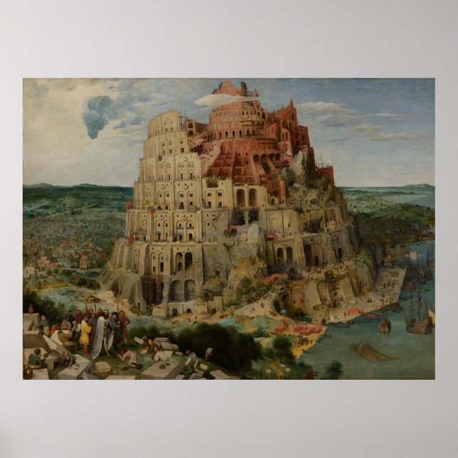 Poster Tower of Babel by Pieter Bruegel the Elder (Frente)