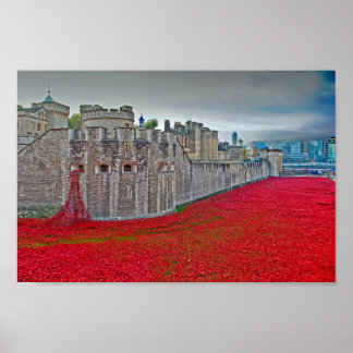 Poster Tower Of London Poppies Red Poppy