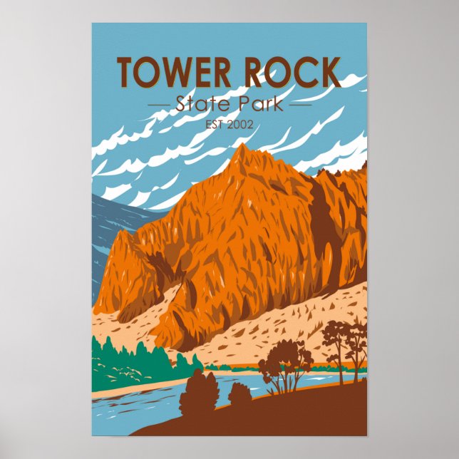 Poster Tower Rock State Park Montana Vintage (Frente)