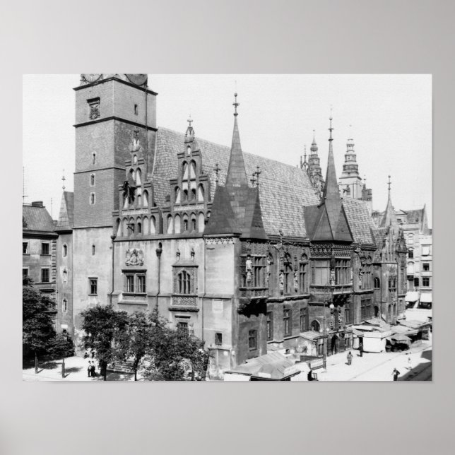 Poster Town Hall, Breslau  Poland, c.1910 (Frente)