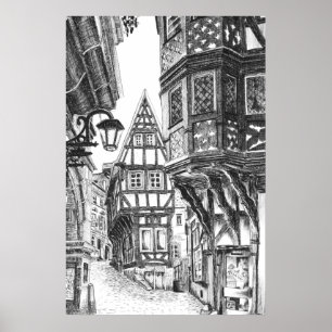 Poster Townscape medieval