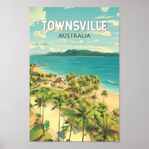 Poster Townsville Austrália - Viagem Art Vintage