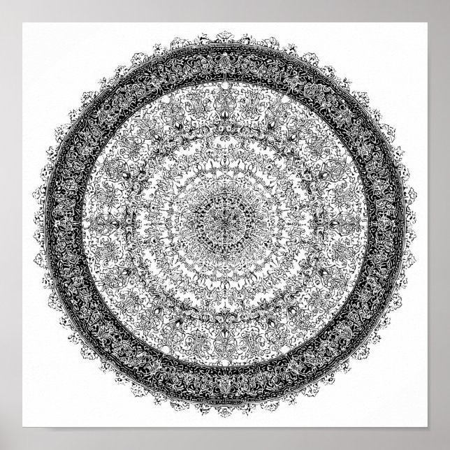 Poster Toxic Beauty Fractal Rust Mandala Template (Frente)