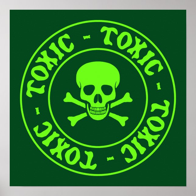 Poster Toxic Green Skull and Crossbones (Frente)