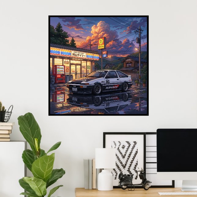 Poster Toyota AE86 Carro de Turismo (Escritório em casa)