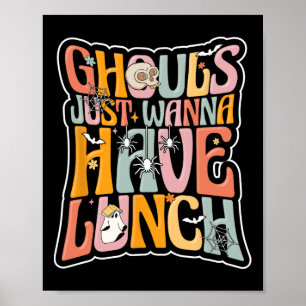 Poster Trabalhador De Café De Volta Ao Almoço De Hallowee