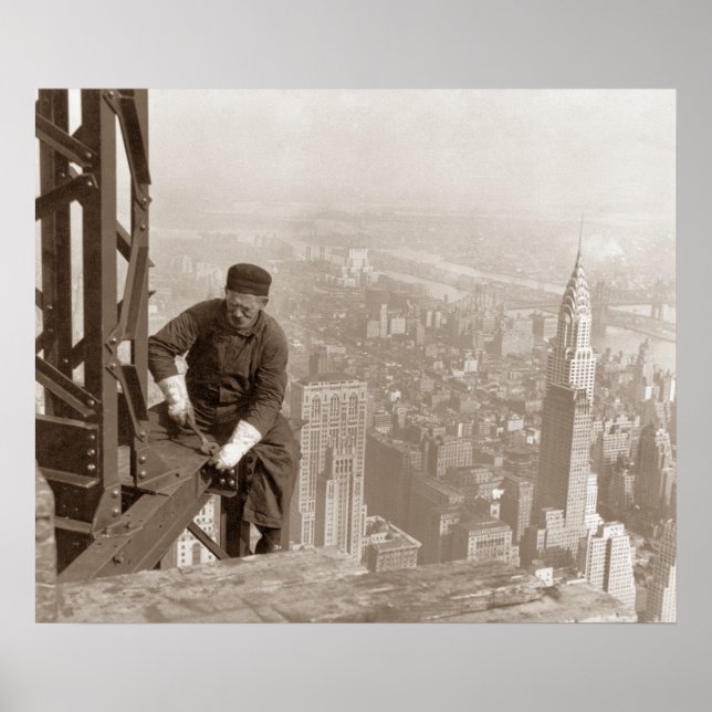 Poster Trabalhador de Ferro Empire State Building 1930 (Frente)