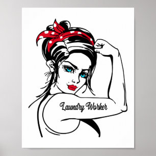 Poster Trabalhador De Lavanderia Rosie The Riveter Pin Up