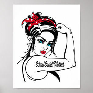Poster Trabalhador Social Escolar Rosie The Riveter Pin U
