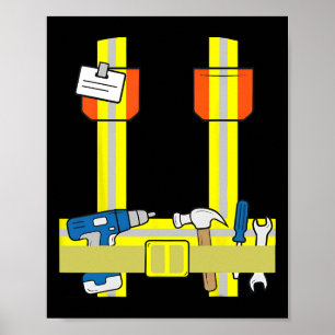 Poster Trabalhadora de Construção Legal Cosplay Halloween