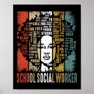 Poster Trabalhadora Social Afro-Africana Negra