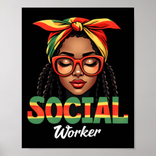 Poster Trabalhadora Social Mulheres Meninas Historia Negr