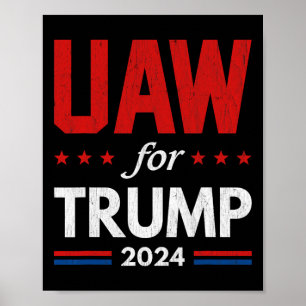Poster Trabalhadores Automotivos Para Trump 2024 Bandeira