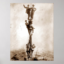 Poster Trabalhadores Da Construção Ferro Se Deslocam