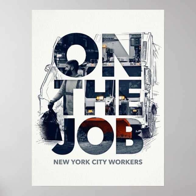 Poster Trabalhadores de Nova York no Trabalho (Frente)