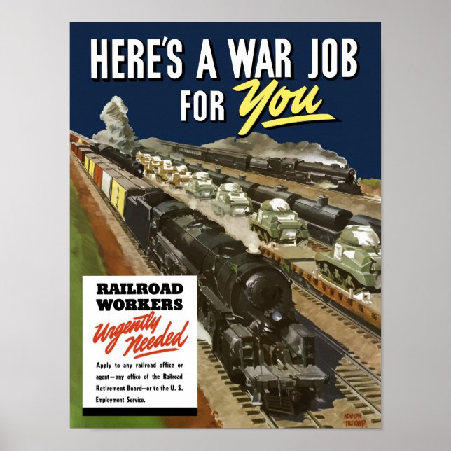 Poster Trabalhadores Ferroviários Urgentemente Necessário (Frente)