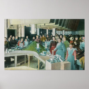 Pôster Trabalhadores que embalam passas semeadas na