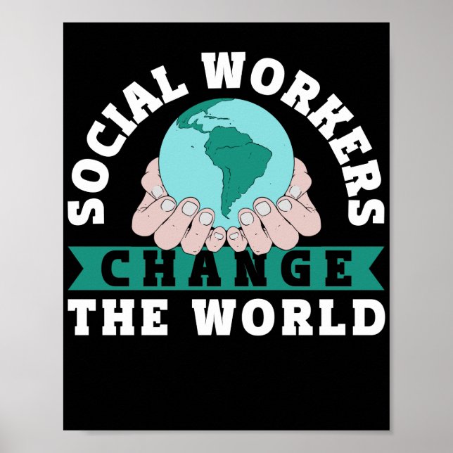 Poster Trabalhadores Sociais Mudam O Mundo (Frente)