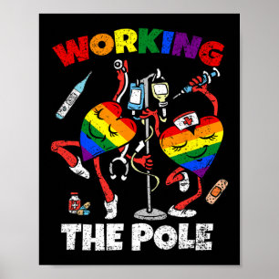 Poster Trabalhando Na Enfermeira Polar Lgbt-q Orgulho gay
