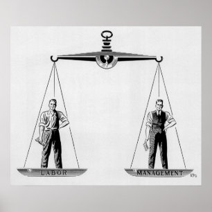 Pôster Trabalho Antigo vs Gestão, Balança da Justiça