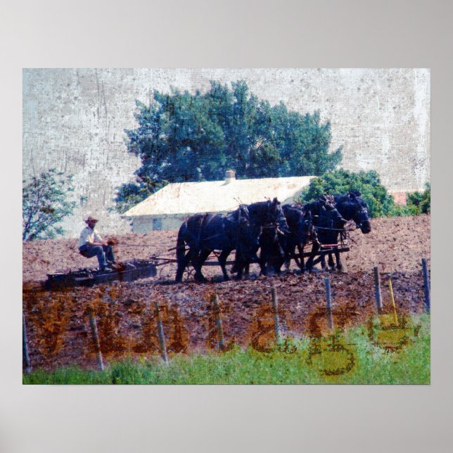 Pôster Trabalho da equipe Vintage (Frente)