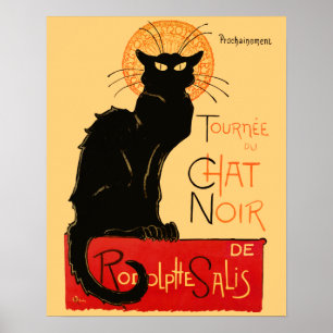 Pôster Trabalho de arte Clássico de Gato Negro Steinlen