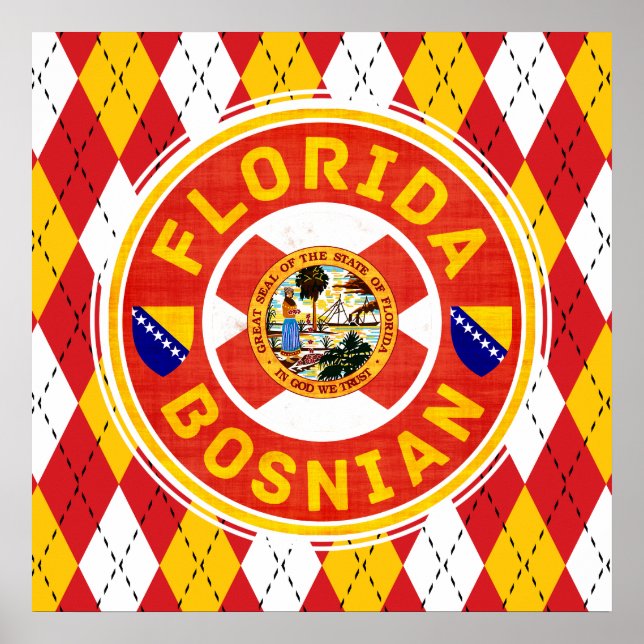Pôster Trabalho de arte da Flórida Bósniana Americana (Frente)