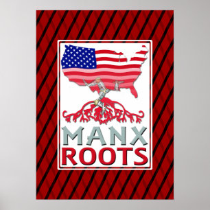 Poster Trabalho de arte da Ilha de Man Manx Americana