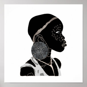 Poster Trabalho de arte da Linha Negra Africana