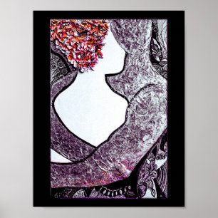 Poster Trabalho de arte de abraço entre casais, preto e b