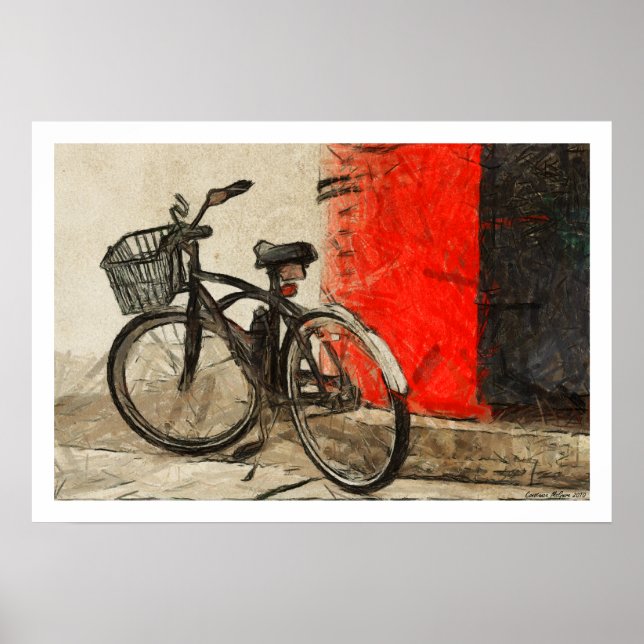 Poster Trabalho de arte de Bicicleta de Vintage (Frente)
