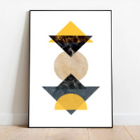 Trabalho de arte de Cubismo Geométrico Amarelo e N