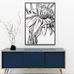 Poster Trabalho de arte de Desenho de Linha Floral Botâni<br><div class="desc">Uma simples e moderna arte da linha de flores minimalista em preto e branco. Basta clicar em personalizar para alterar a cor de fundo ou para adicionar texto ou imagens. Contacte-me com quaisquer perguntas ou pedidos.</div>