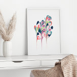 Poster Trabalho de arte de Formas Botânicas Marble na mod<br><div class="desc">Abstrato Floral Minimalista Colorida,  Design de Arte</div>
