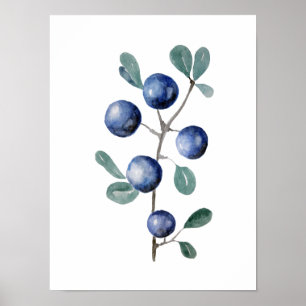 Poster Trabalho de arte de Fruta de Aquarela de Berries a