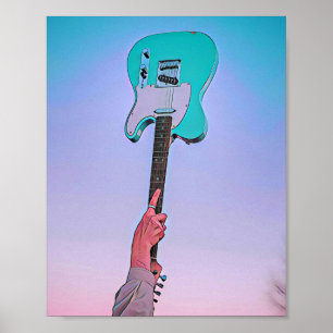 Poster Trabalho de arte de guitarra clássica