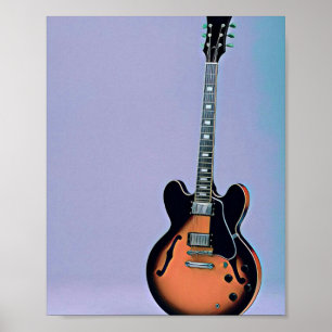 Poster Trabalho de arte de guitarra de Vintage