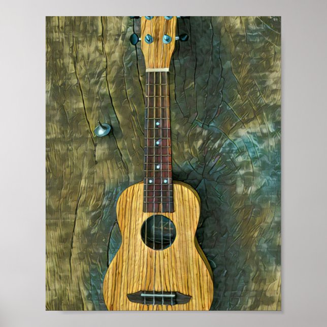Poster Trabalho de arte de guitarra de Vintage (Frente)