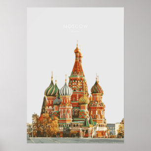 Poster Trabalho de arte de Ilustração Viagem de Moscou