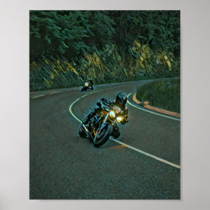 Poster trabalho de arte de motocicleta vintage