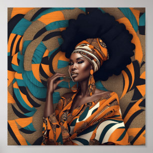 Poster Trabalho de arte de mulher africana