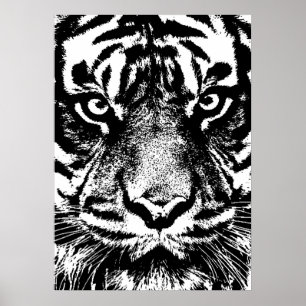 Poster Trabalho de arte de Olhos de Borneo Tiger Borneo W