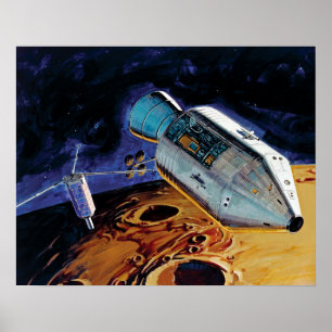 Poster TRABALHO DE ARTE de Órbita Lunar Subsatélite da NA