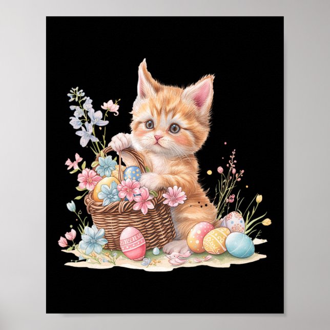 Poster Trabalho de arte de Ovos de Gatinho Páscoa (Frente)