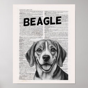 Poster Trabalho de arte de Página de Dicionário de Beagle
