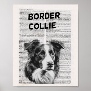 Poster Trabalho de arte de Página de Dicionário de Collie
