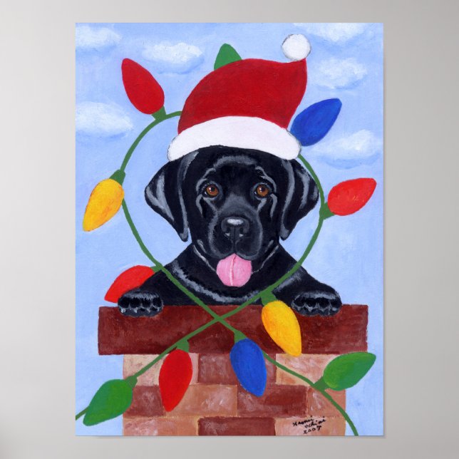 Pôster Trabalho de arte de Papai noel de papoilas Labrado (Frente)