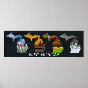 Poster Trabalho de arte de Puro Michigan Seasons