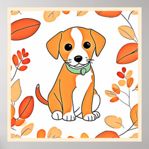 Poster Trabalho de arte de queda de puppy