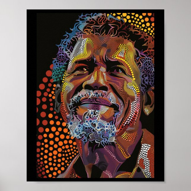 Poster Trabalho de arte de Retrato de Arte Dot Australian (Frente)